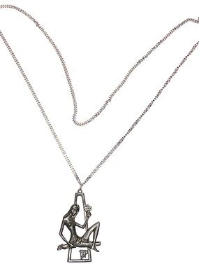 Vintage Cathedral Genuine Pewter Astrology Zodiac Sign Virgo Necklace 1970s